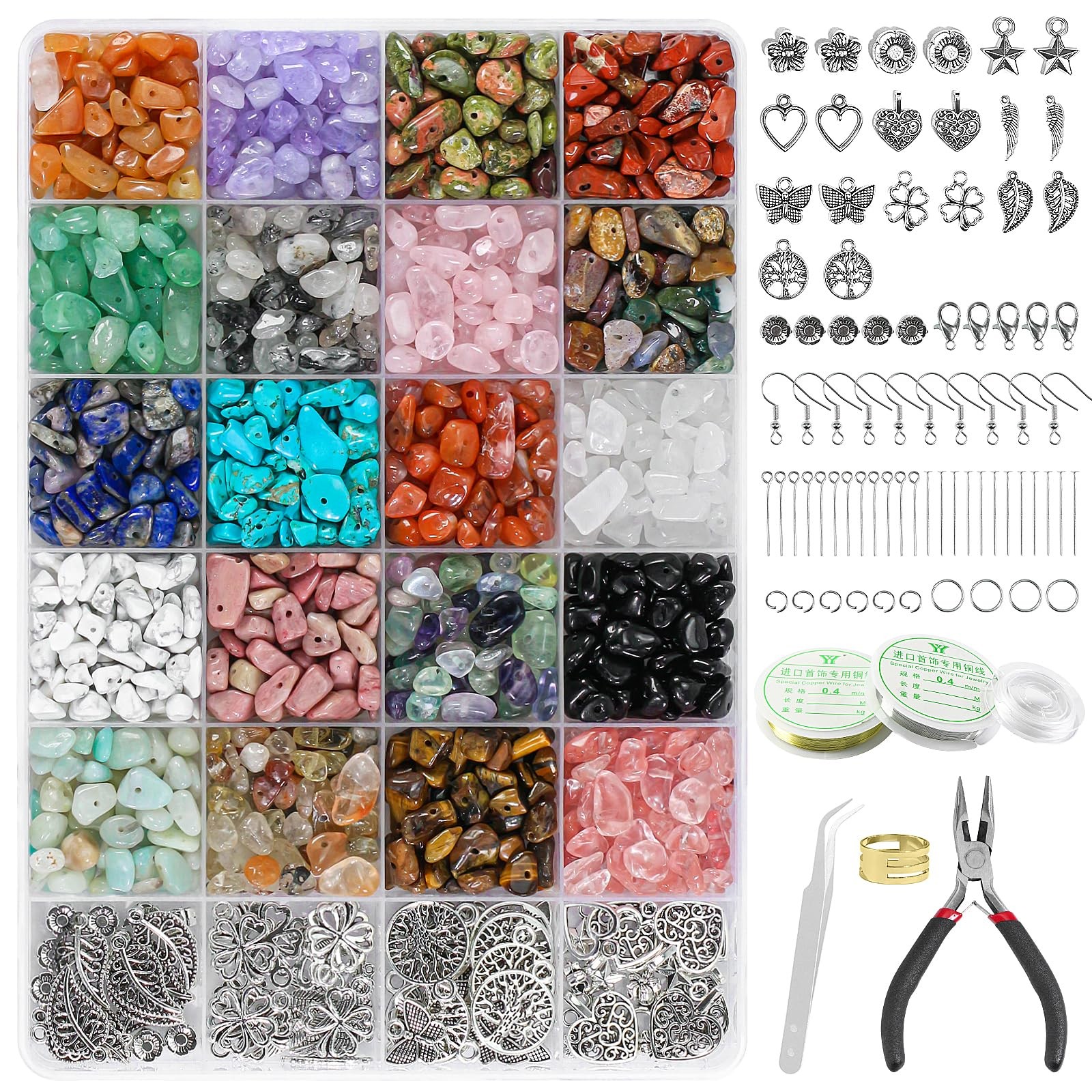 Ouubuuy Jewelry Making Kits for Adults Women with 1200pcs 20 small, colorful