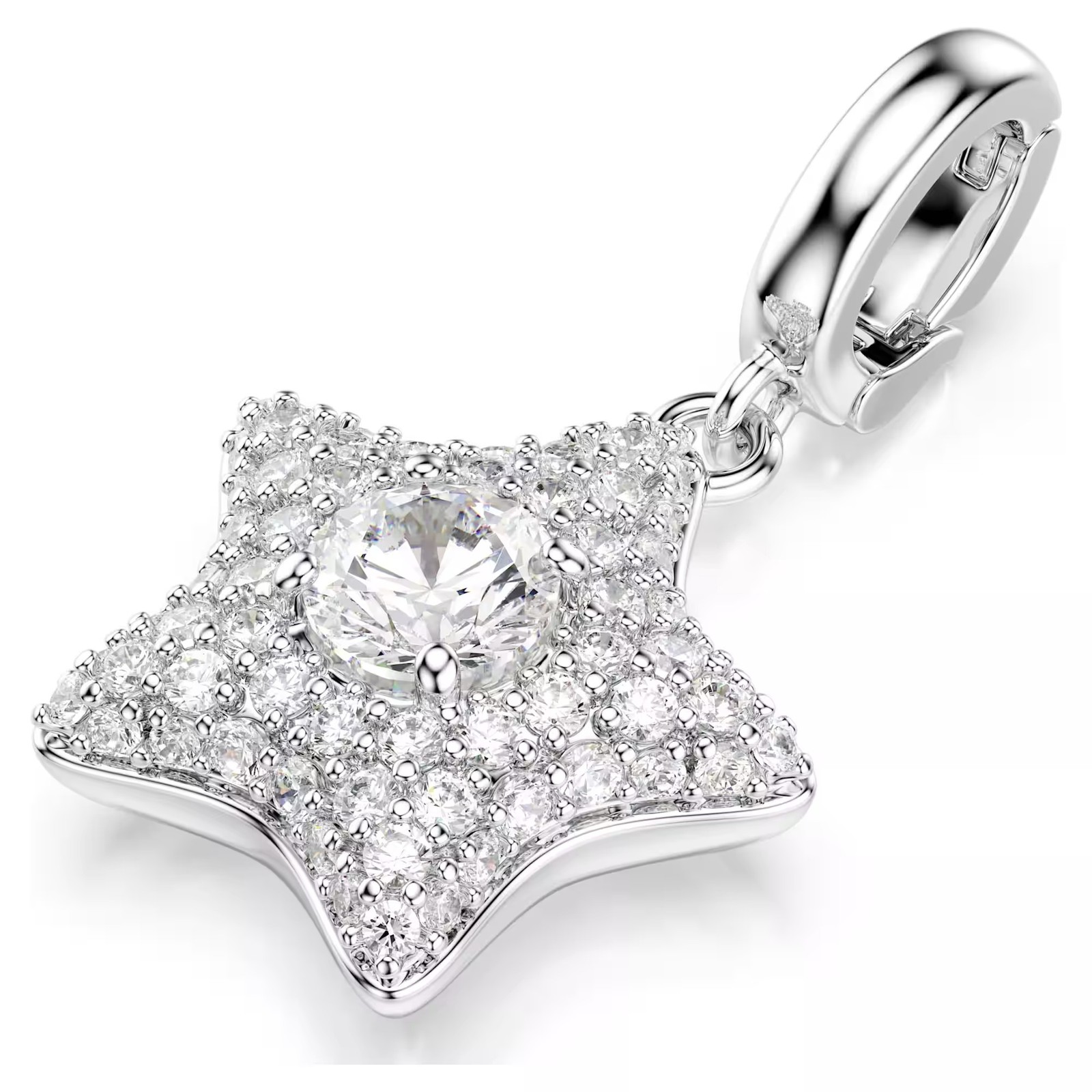 Swarovski Zirconia Sublima Charm, Round Cut, Star, White, Rhodium Plated 5760562
