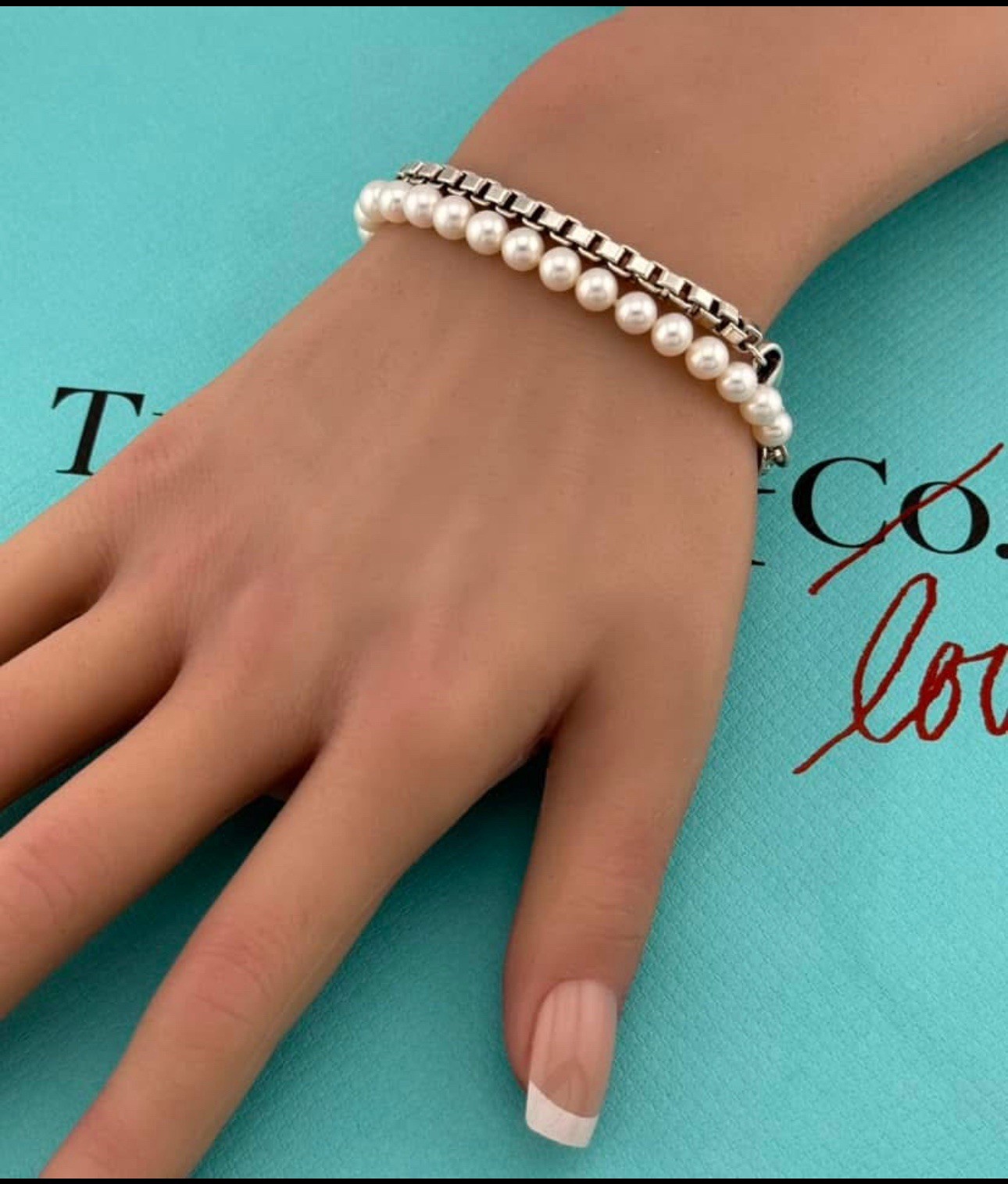 7.5” Tiffany & Co Venetian Box Link Bracelet in Sterling Silver