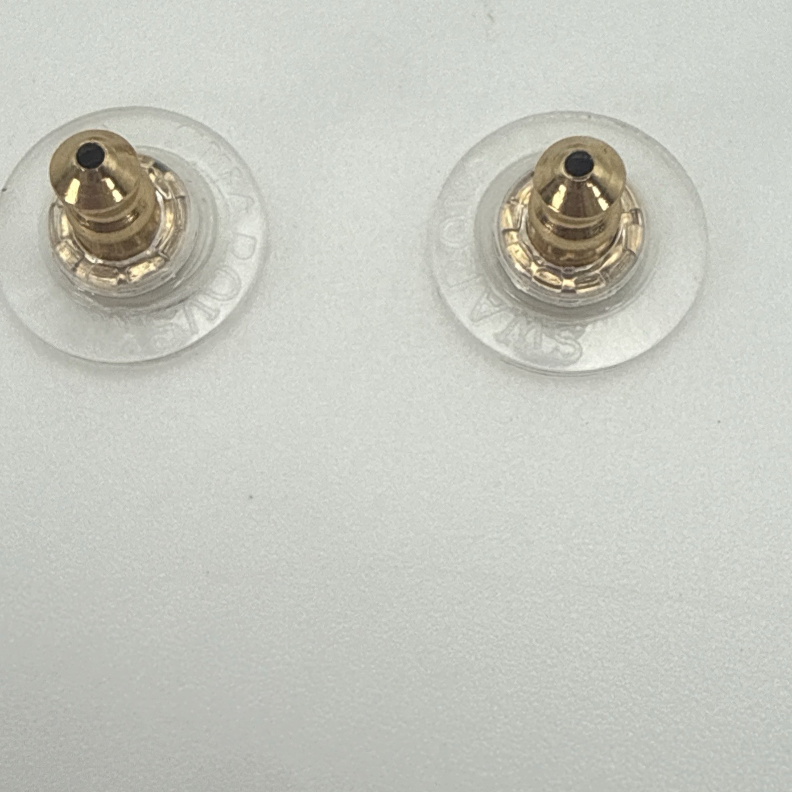 Swarovski Angelic Pear Pierced Earrings Jet Black Crystal Gold Tone Swan Logo