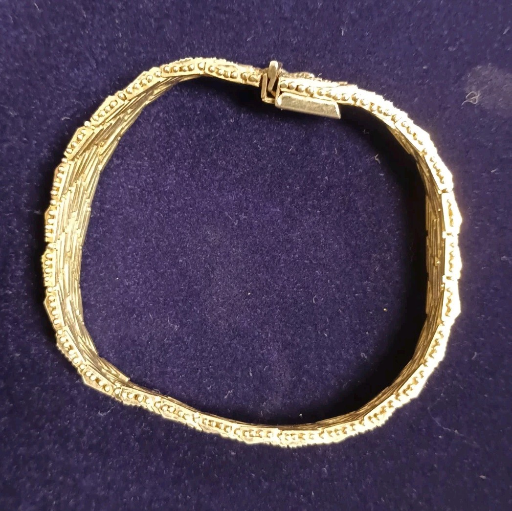 Solid 925 Sterling Silver Weave Design Bracelet With Push Lock Clasp