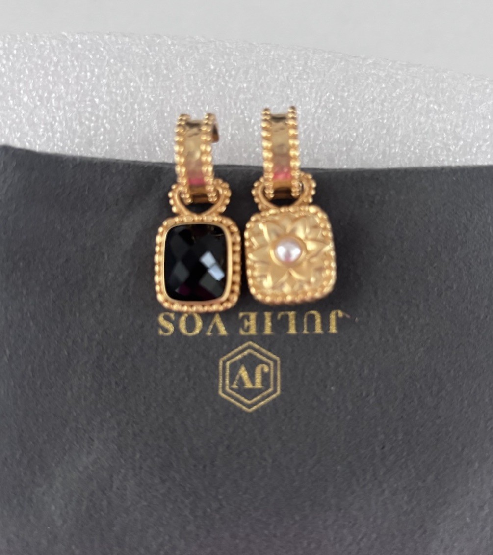 Brand New. $165 Julie Vos Marbella Hoop And Charm Earring
