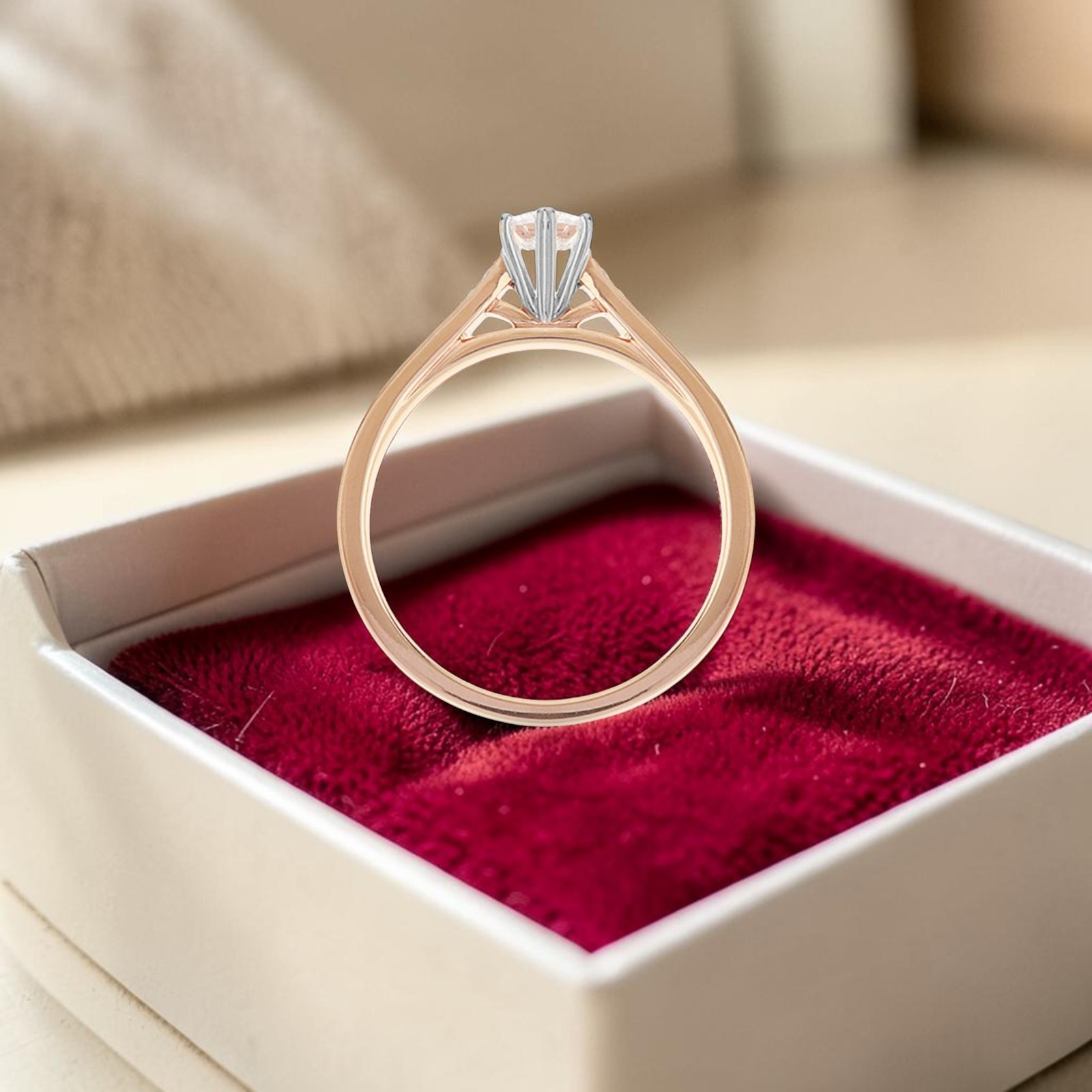 GIA Certified 0.70 Cts Round Brilliant F/VS1 Diamonds Solitaire Ring In 14K Gold