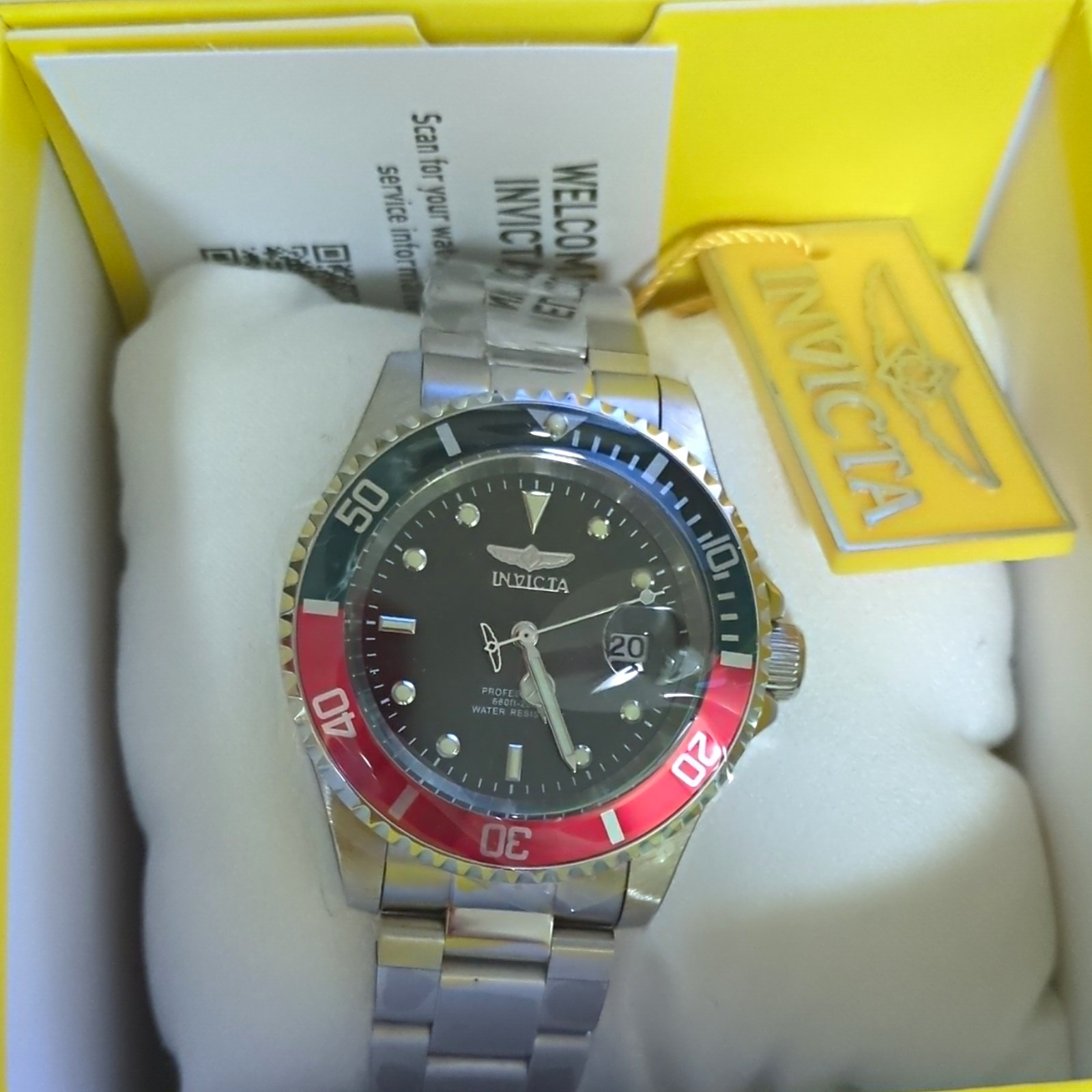 Invicta Pro Diver Men’s Quartz Diver Watch Black Dial Pepsi Bezel Date w/Box