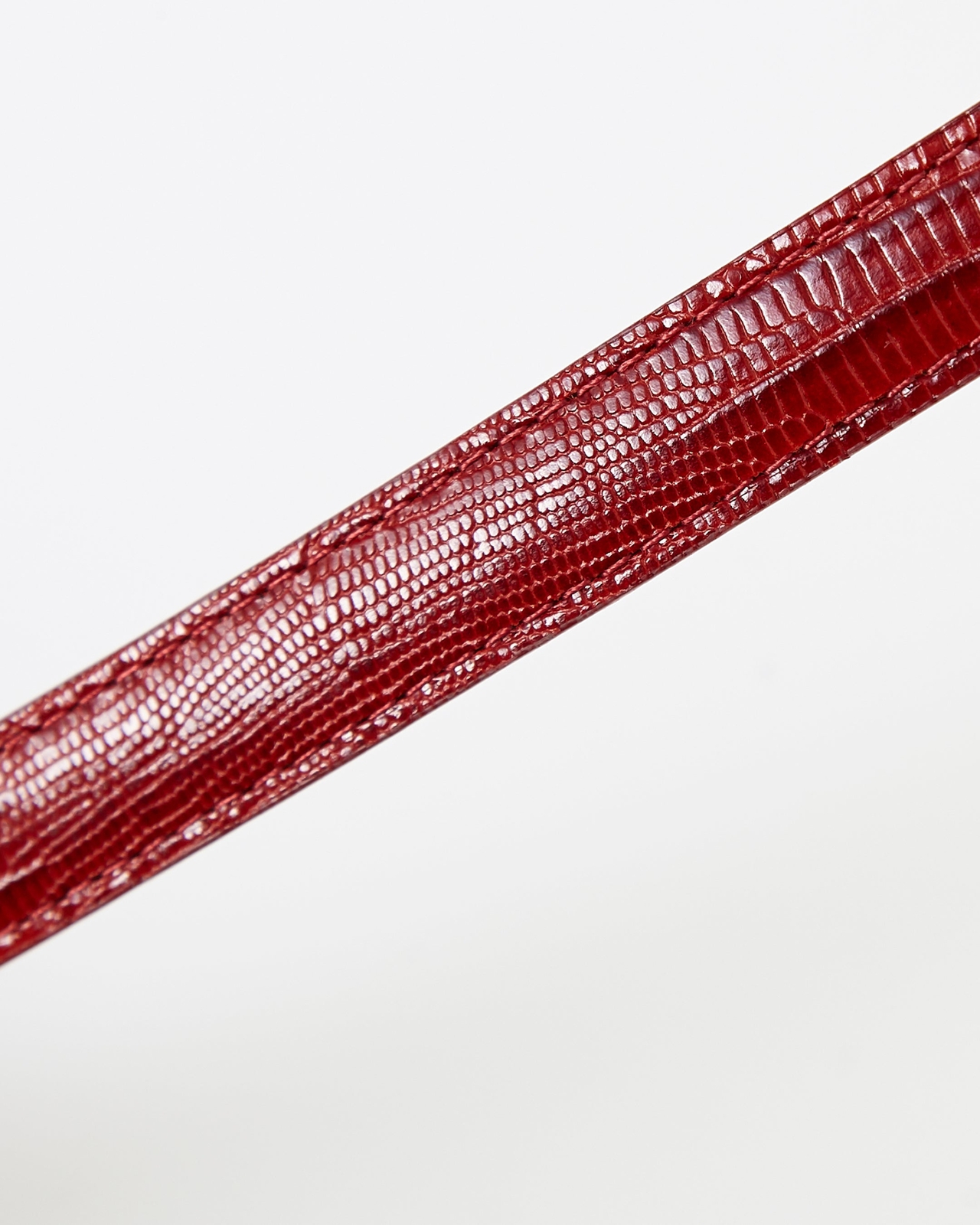 Ecclissi 14mm Red Lizard Grain Leather One-Piece Strap 15330 22560 Red