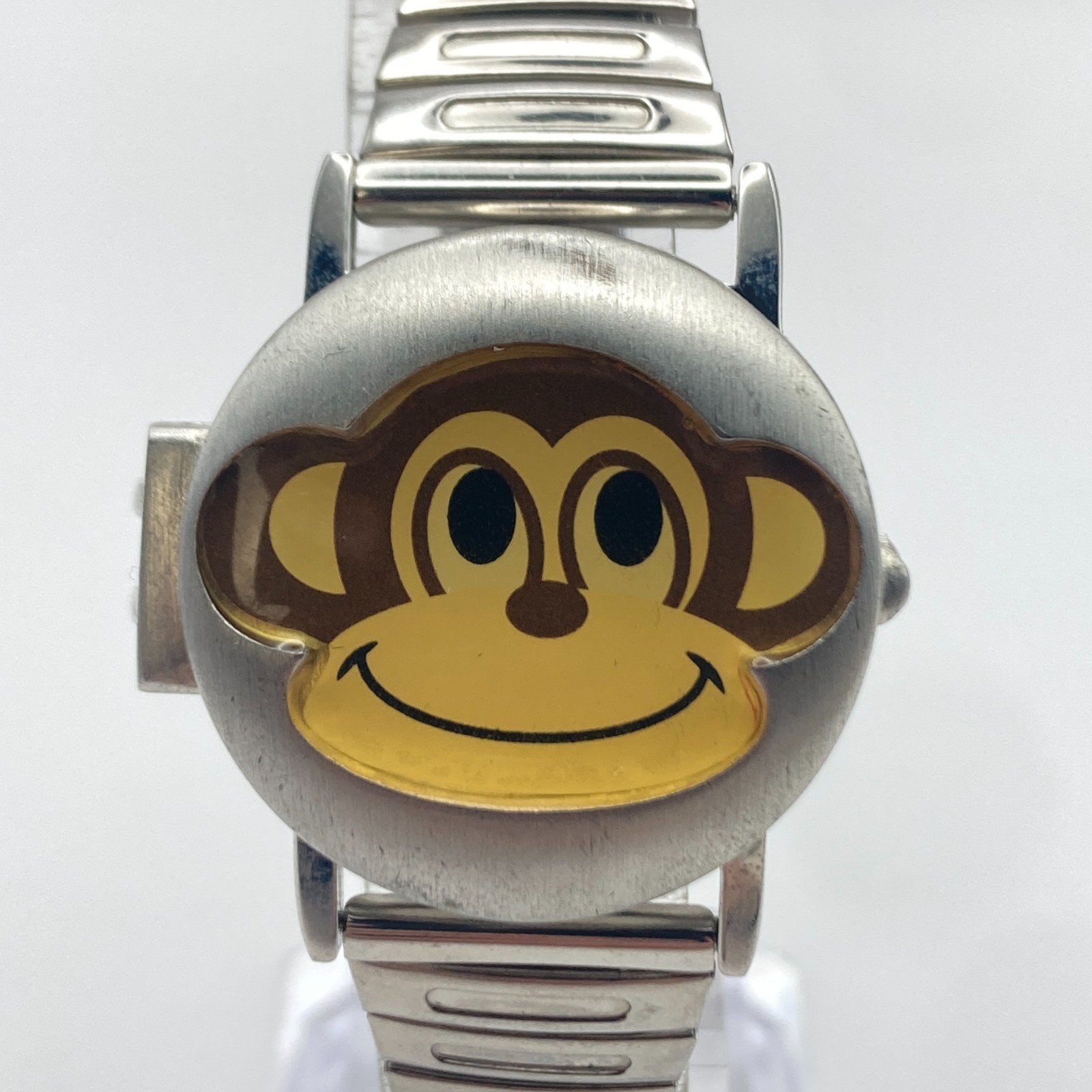 Accutime Hidden Dial Women’s Watch Monkey Silver Tone Stretch Band New Battery