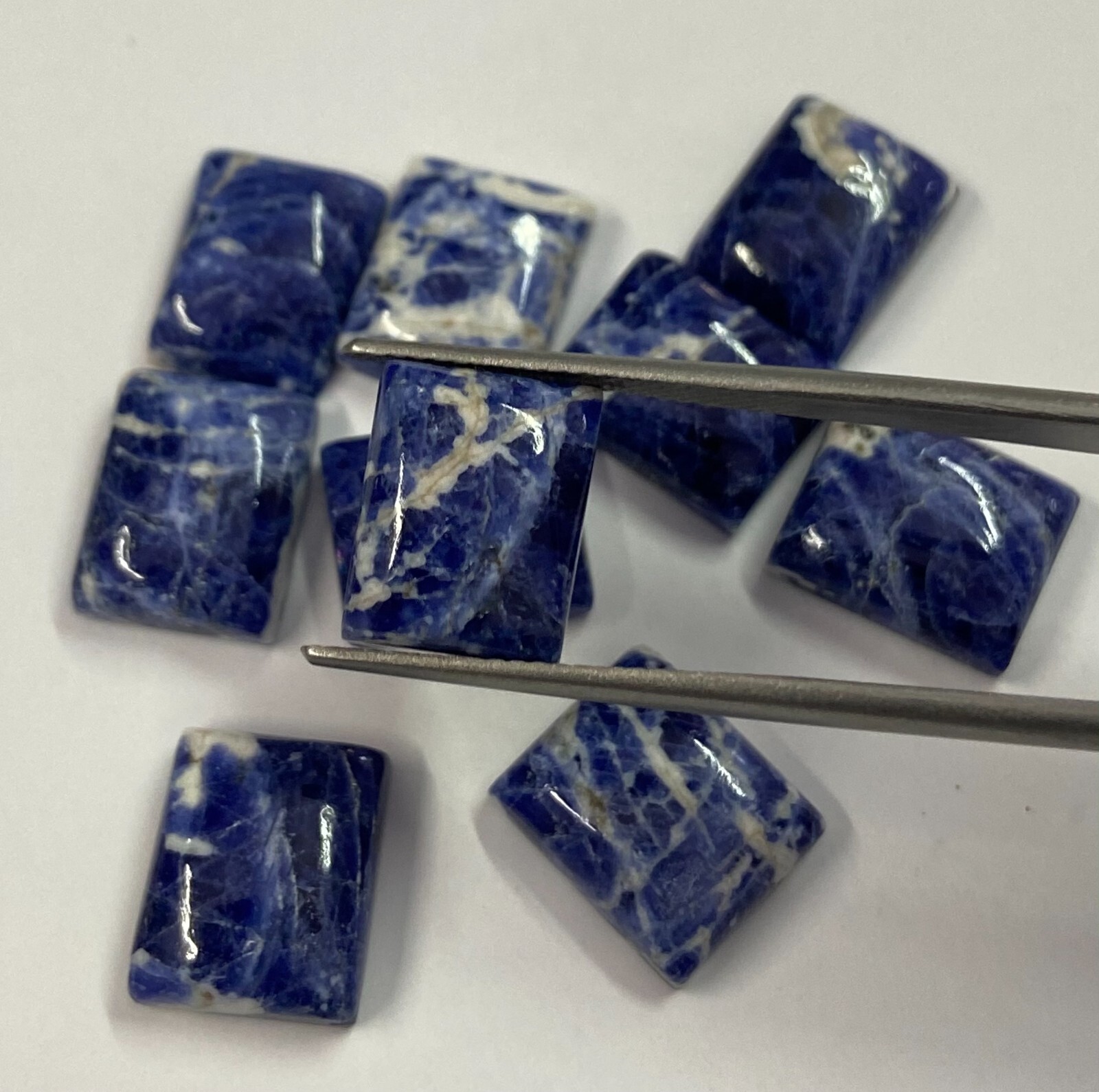 Natural Sodalite Rectangle Shape Cabochon, Wholesale Calibrated Gemstone Lot