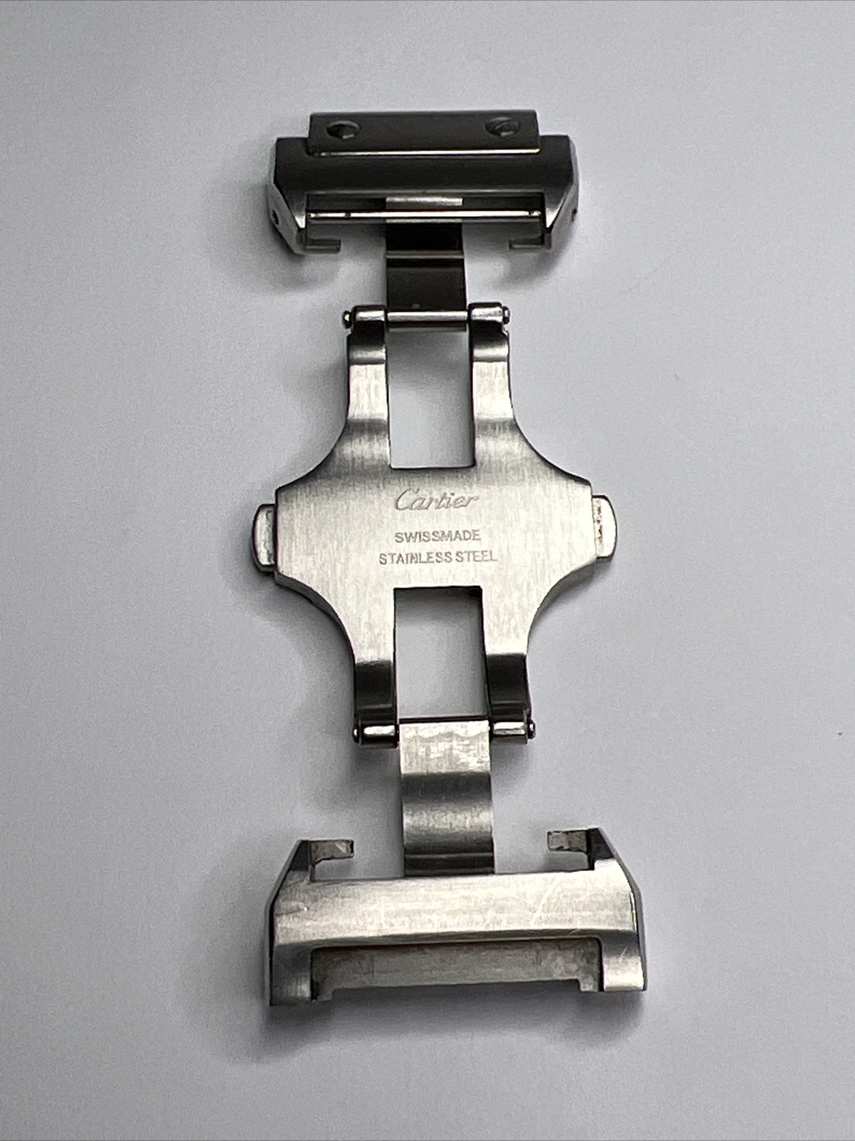 Cartier 21mm Steel Deployment Deployant Clasp For No Holes / Fold Over Strap