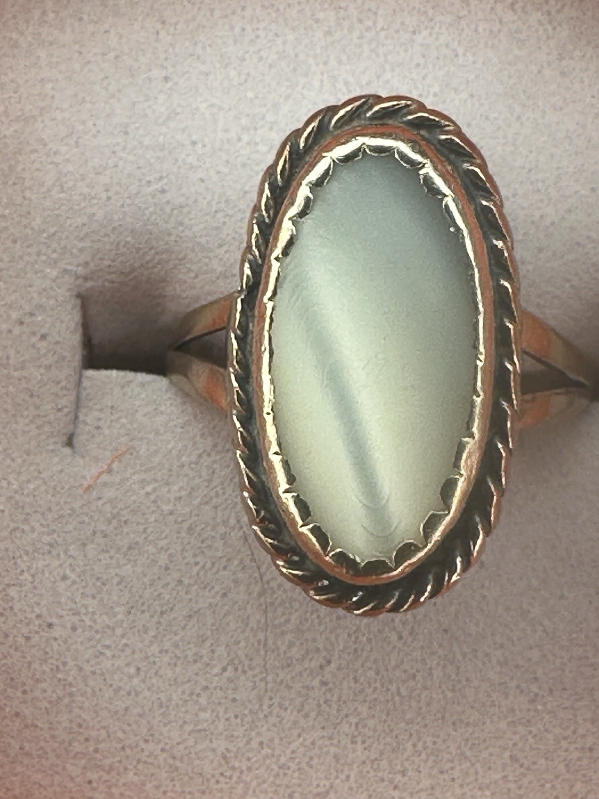 Beautiful Sam P Sterling Silver 925 Mother of Pearl Ring Size 3.5