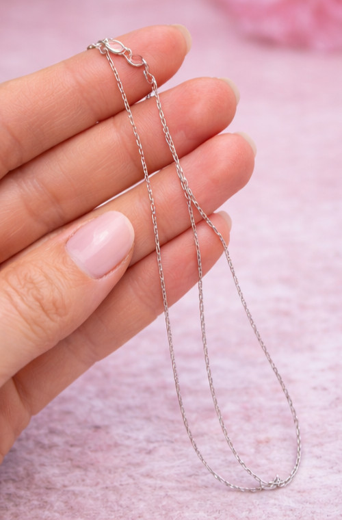 2 gram Gram Necklace Thin Delicate Cable Link 925 Silver 2mm and 9’Inches