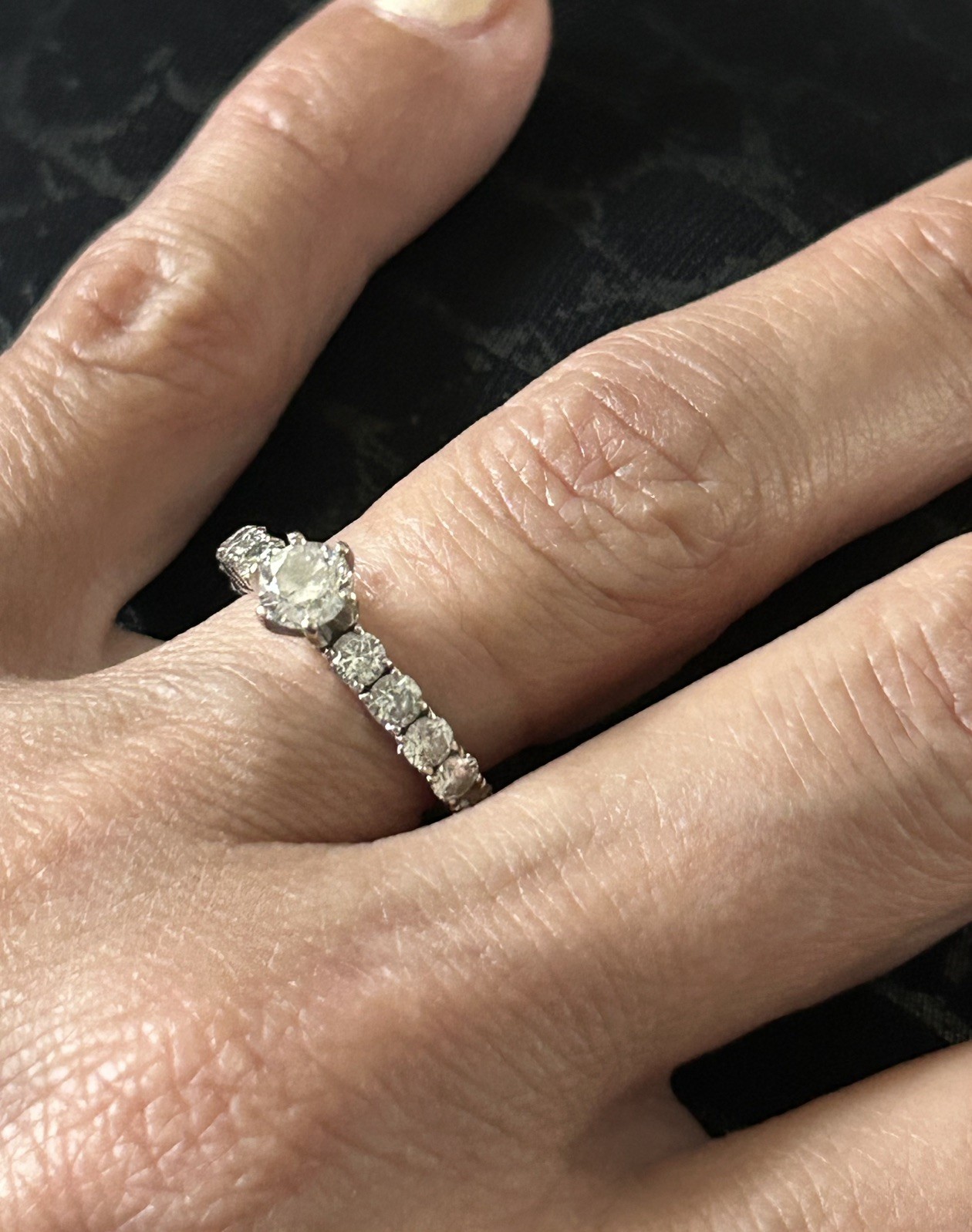 0.45ct Round Diamond E SI2 14k White Gold Engagement Ring Sz 4.75