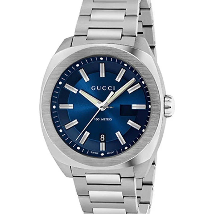 Gucci GG2570 YA142303 41mm Blue Dial Steel Bracelet Swiss Quartz Watch