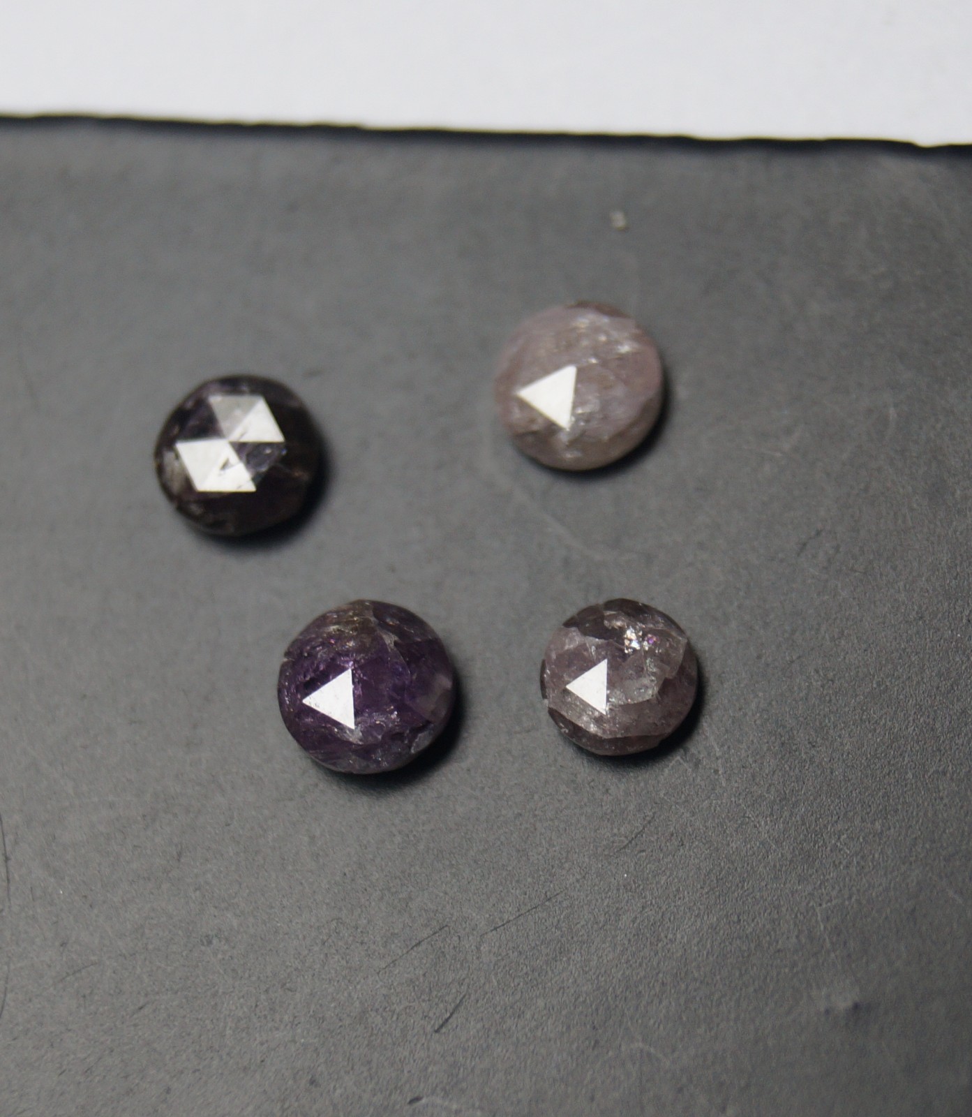 Rose Cut Loose Diamond Pink Rough Raw Diamond Faceted Cabochon 3mm-3.50mm 3Pcs