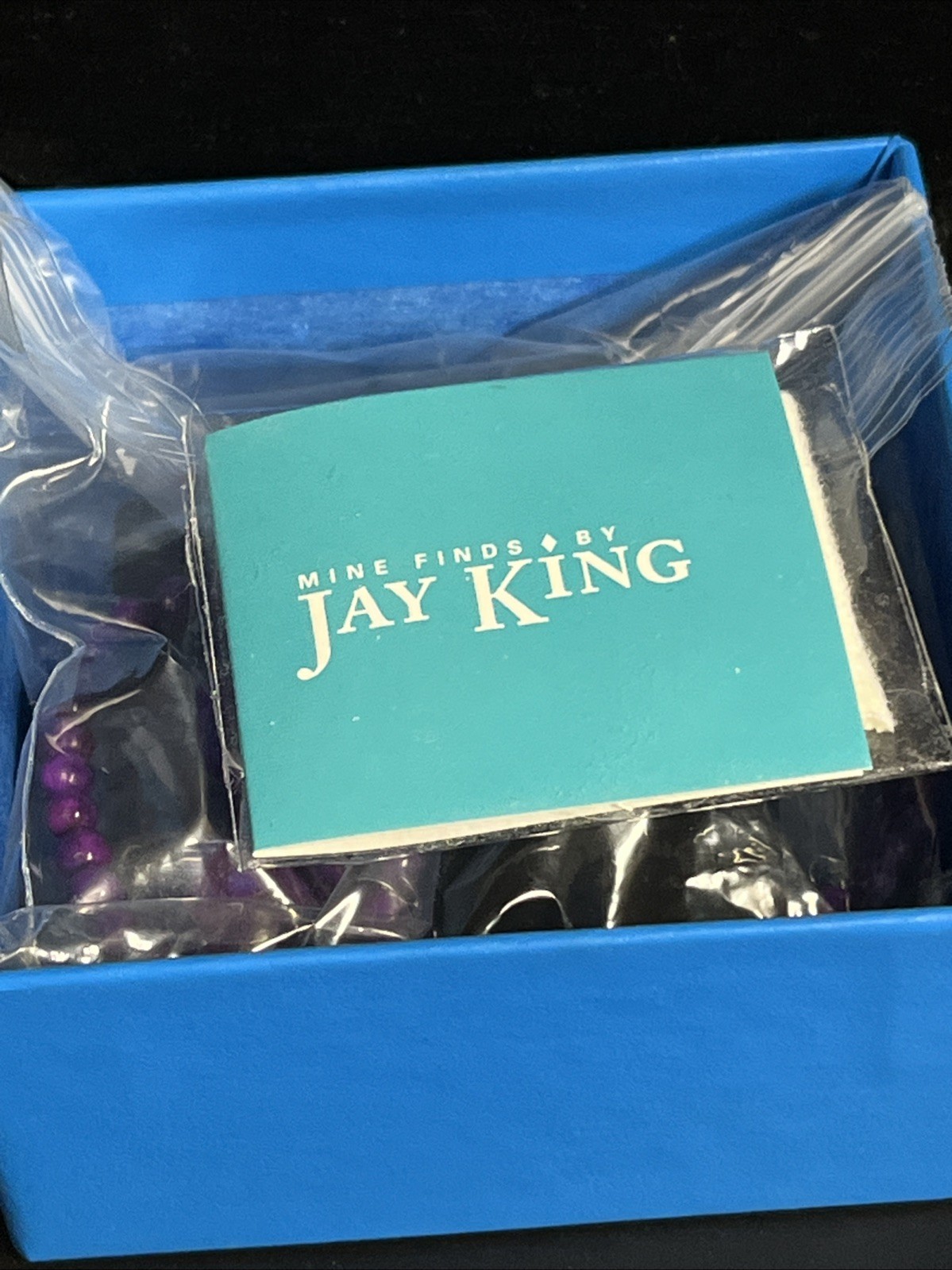 New Jay King Mine Finds Purple Turquoise Sterling Signed Necklace & Pendant