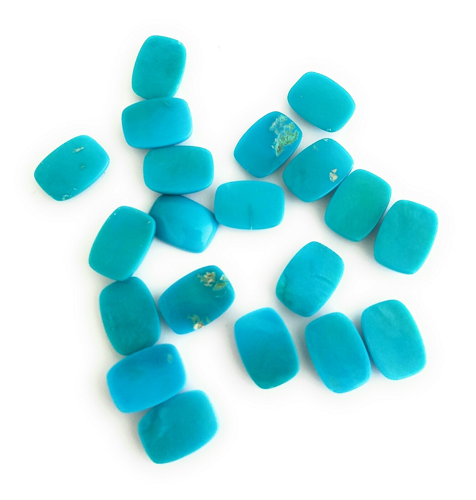 One Rectangular 100% Natural Sleeping Beauty Turquoise Cabochon 10x14mm