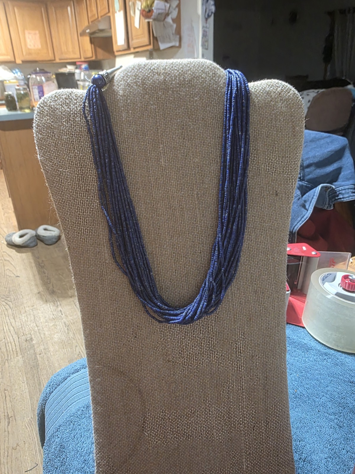 Blue Lapis Multi Strand 18 Inch Necklace