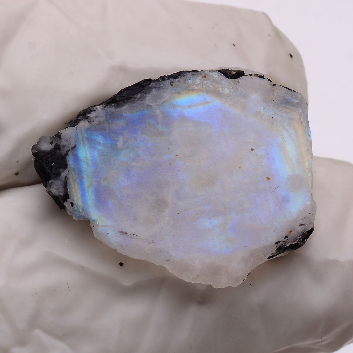 Blue Aurora~ Set Of 4 Pcs Natural Moonstone 25mm-29mm Rough Slabs Gemstones Lot