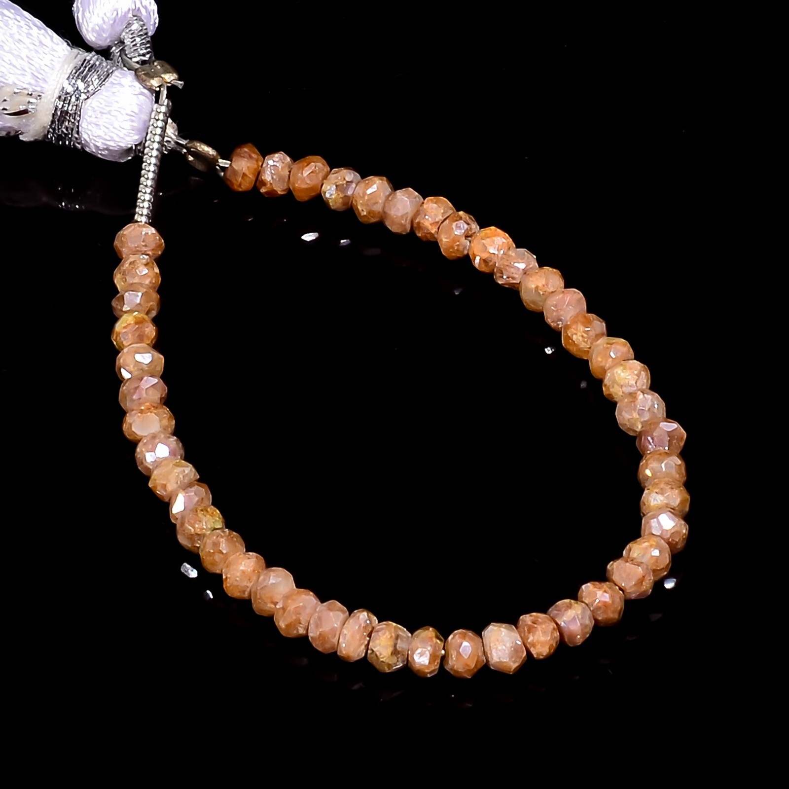 Natural Sillimanite Gemstone Rondelle Faceted Beads 4X4X3 mm Strand 4″ E-2578