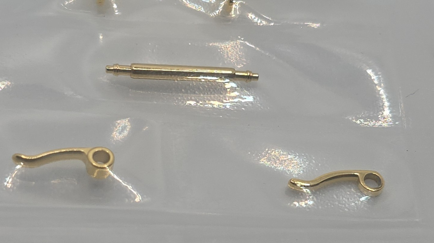 Omega 94511601 Yellow Gold Plated Pin Buckle mm16 Logo Engraved 2 Stakes