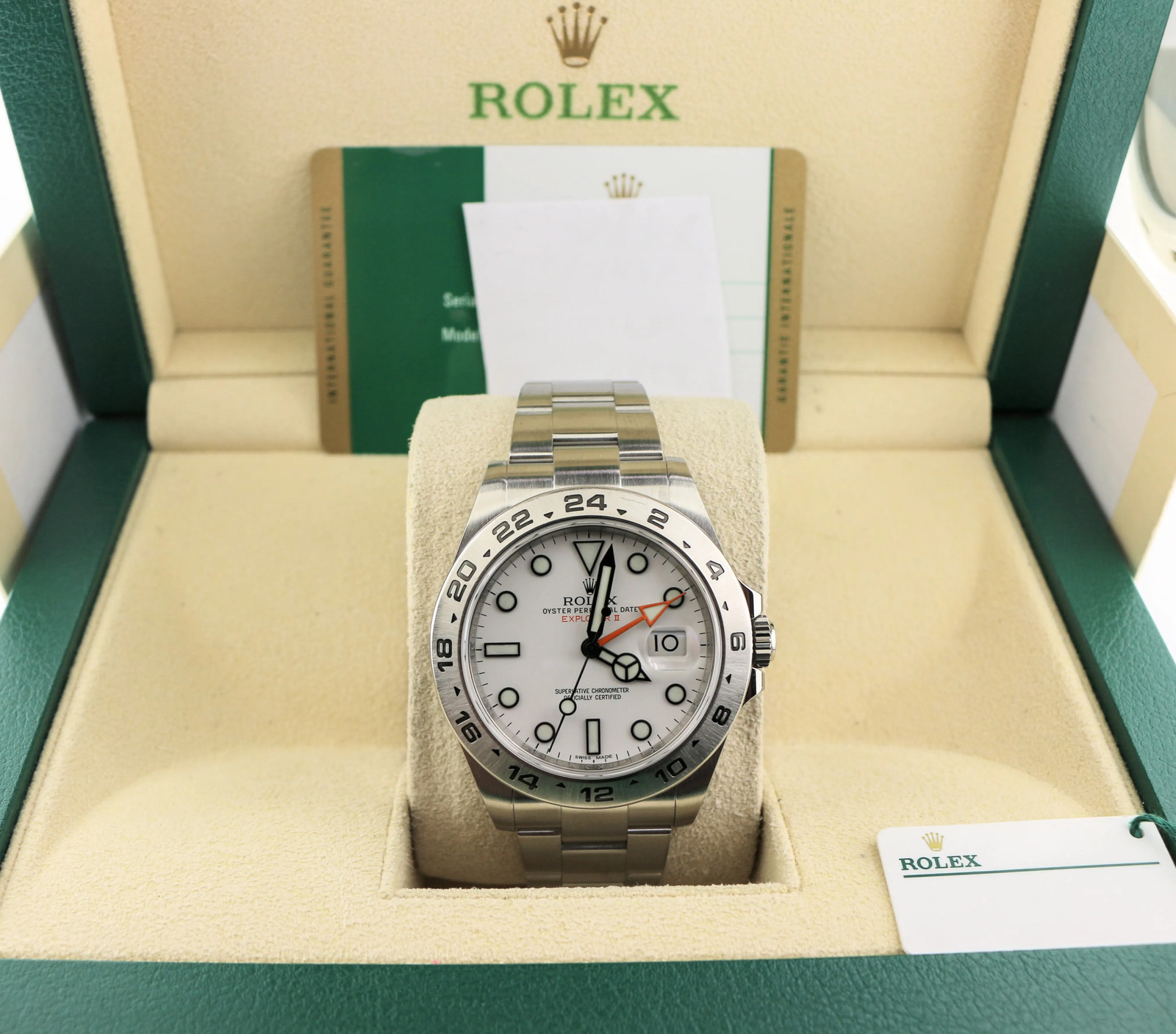 2016 Rolex Explorer II 216570 White Polar Dial SS Oyster With Papers 42mm