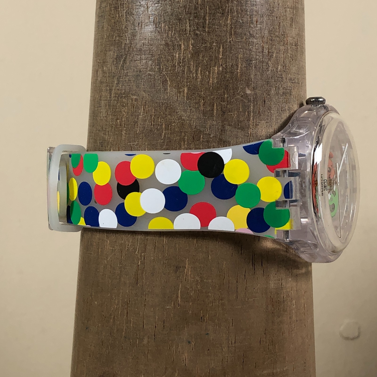 Swatch Unisex Dress Skeleton Dial Spot The Dot Plastic Band Quartz 40mm Watch 8″