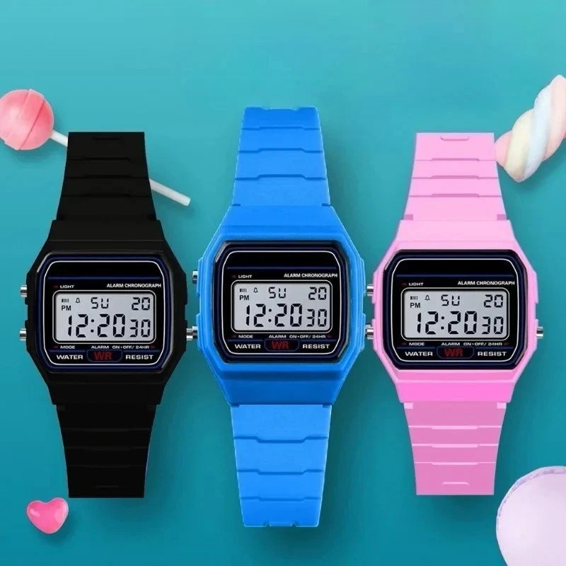 F 91W Classic Digital Resin Strap Watch Stopwatch Chronograph Sport Unisex Men*