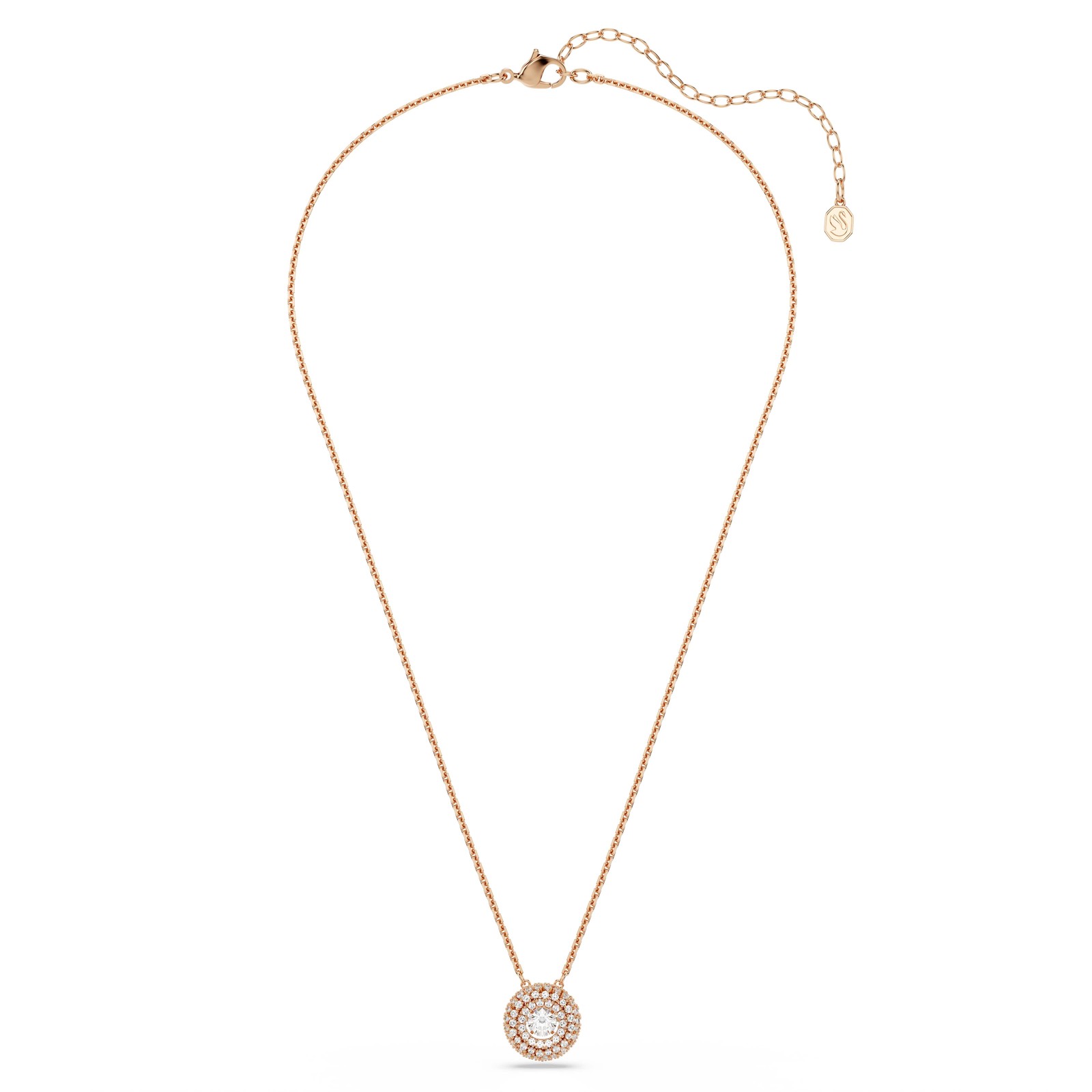 Swarovski Sublima Pendant, Round Cut, White, 18K Rose Gold Plated 5764190