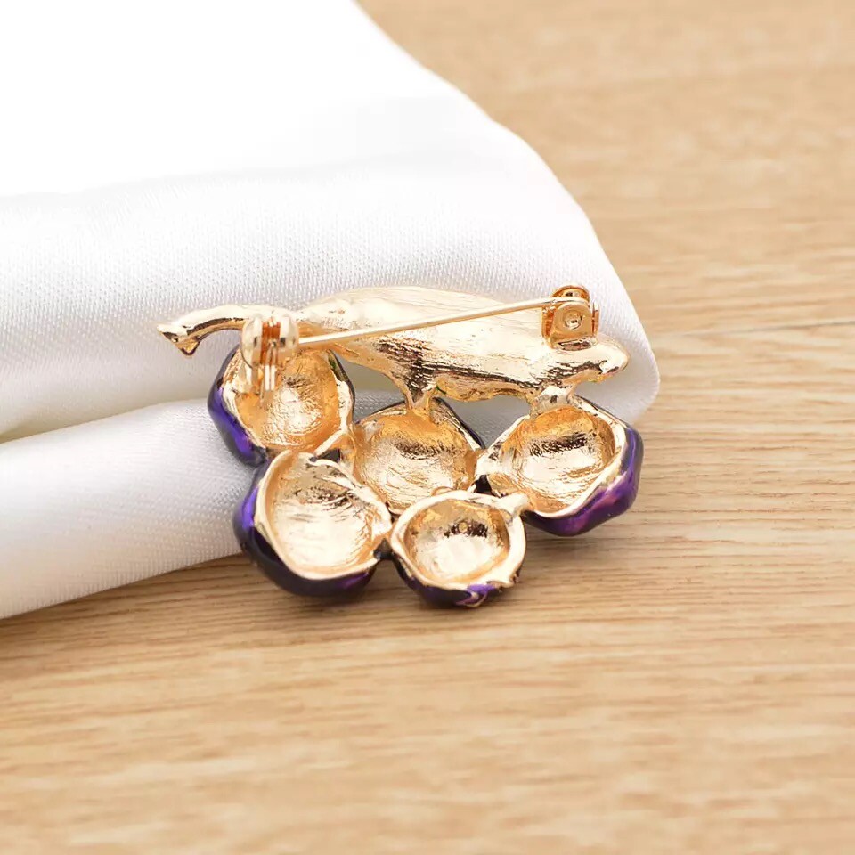 ZARD Blueberry Brooch in Purple Enamel Natural Jewelry Fruit Jewellery Broche