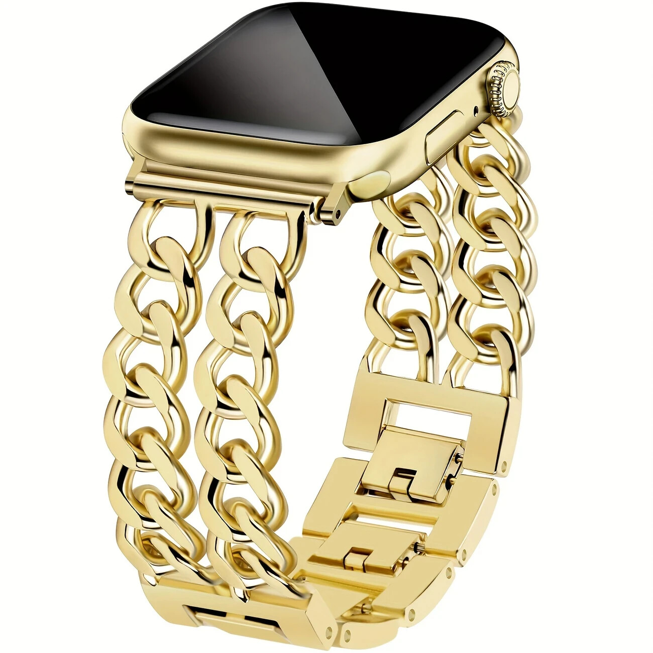 Wide Watch Band Compatible With Apple Watch Band 38mm Gold or Silver Tone