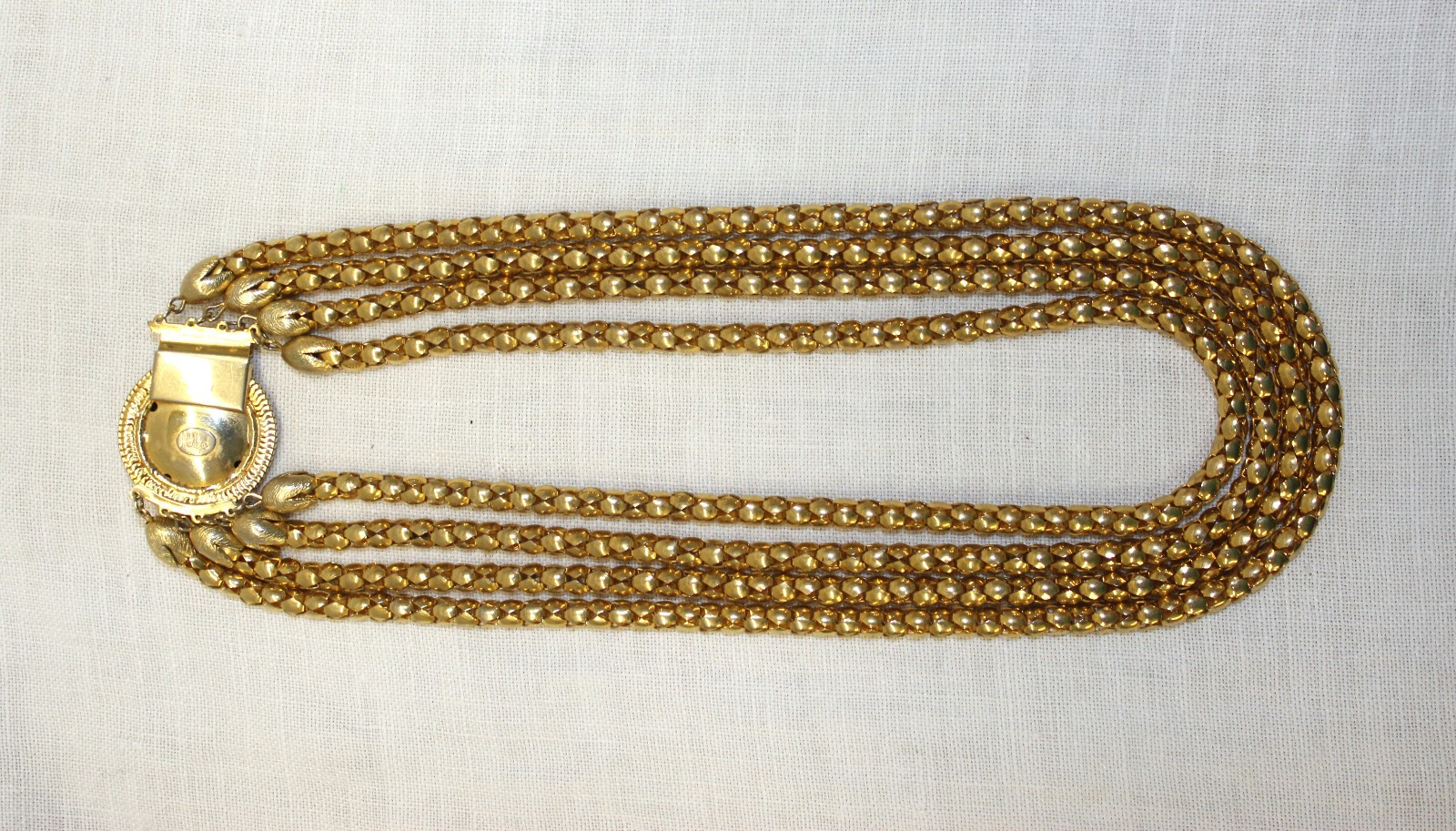 Vintage Hobe’ Multi-Strand Necklace Gold Tone Hobe 4 Strand