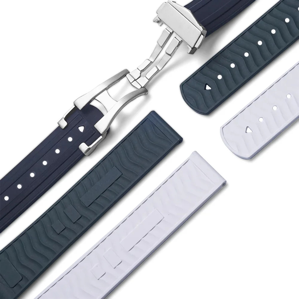 New Original Design for 20Mm Omega Seamaster 300 FKM Rubber Strap Fda-Approved F