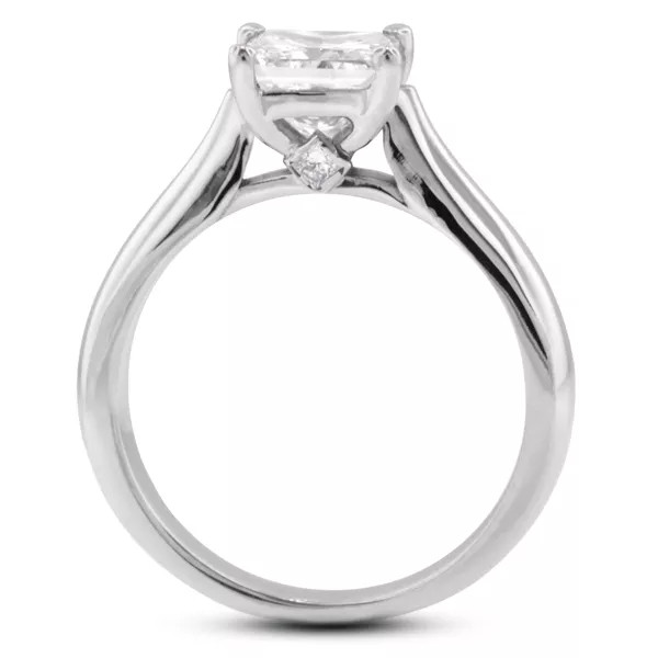 Engagement Ring 14K White Gold Classic 0.75 CT Princess Lab-Grown Diamond E VS1