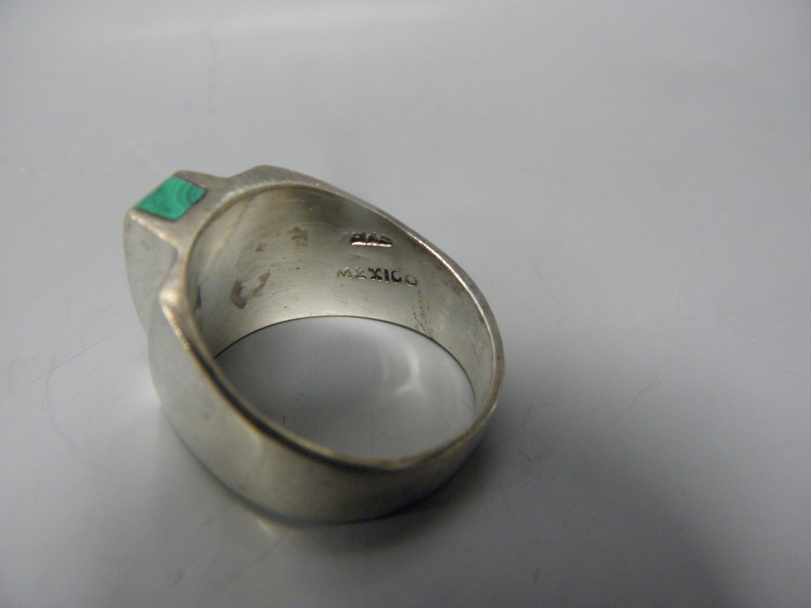 LARGE 3/4″ HEAVY 925 SILVER & MULTISTONE MEN’S RING SIZE 10.5 MARKED 925 MEXICO