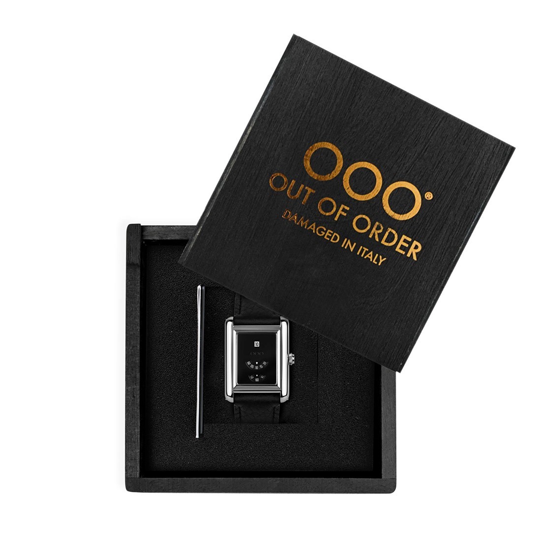 Out of Order WIND SHAPE Automatic Jump-Hour Black Rectangular Men’s Watch