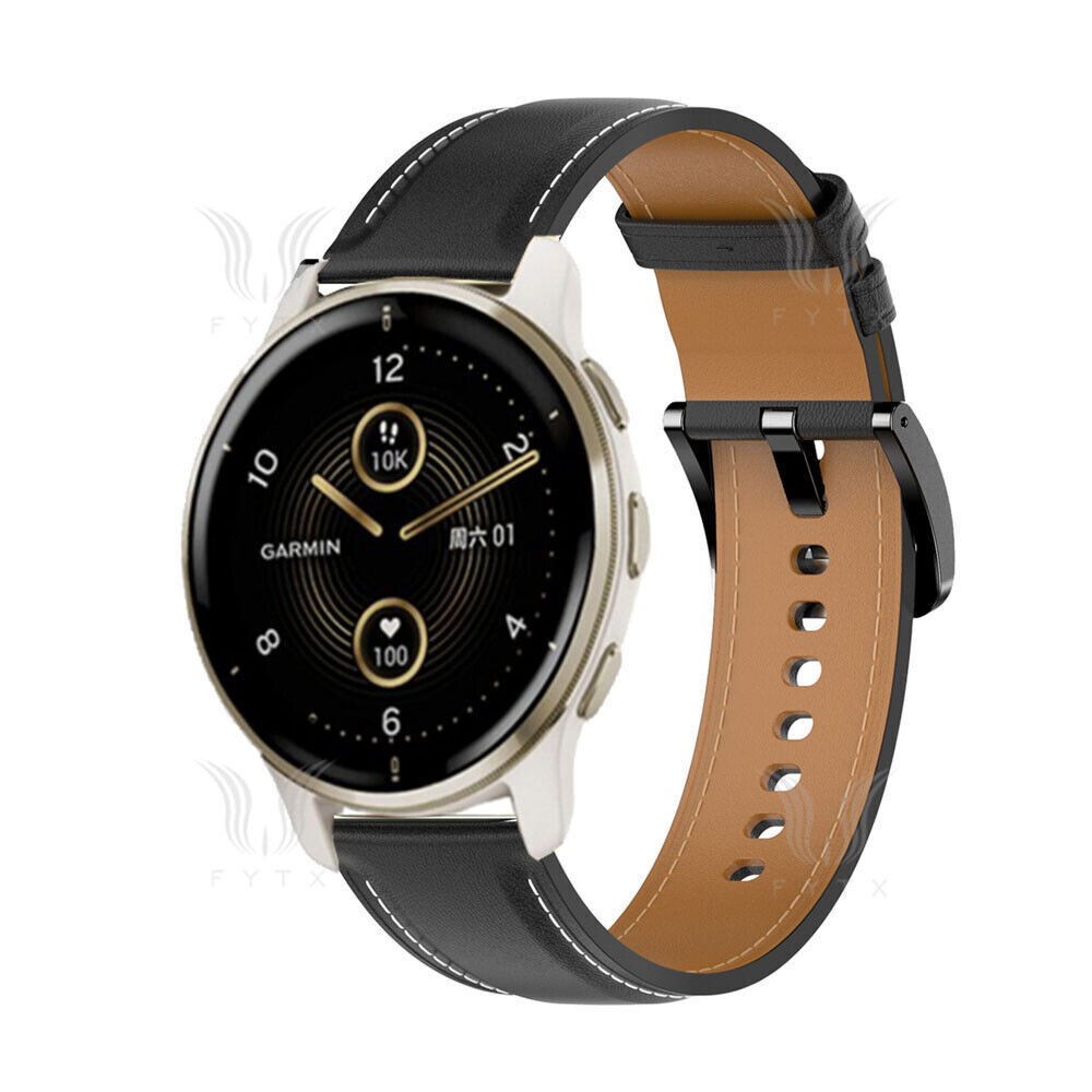 Watch Band Leather Strap For Garmin Vivoactive 5 4 4S 3 Venu 3 3S 2 2S Vivomove