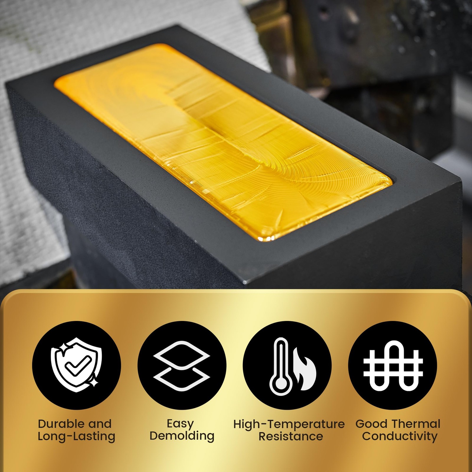 Premium High Purity Graphite Ingot Mold For Gold Silver Copper Metal 1kg 2PC