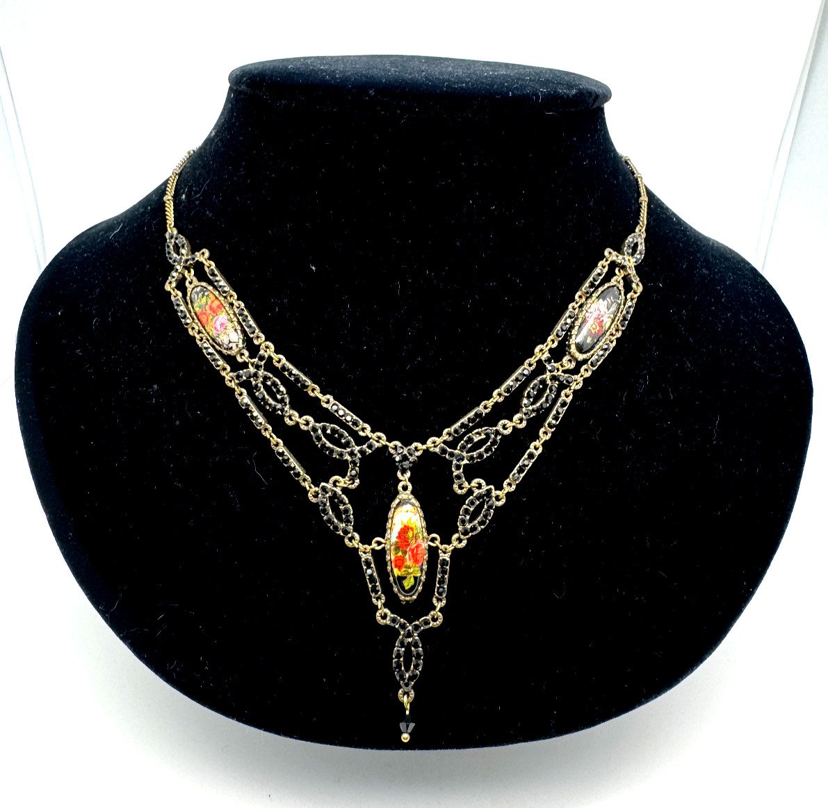 Lovely Delicate Necklace By Michal Negrin With Colorful Crystals #37#