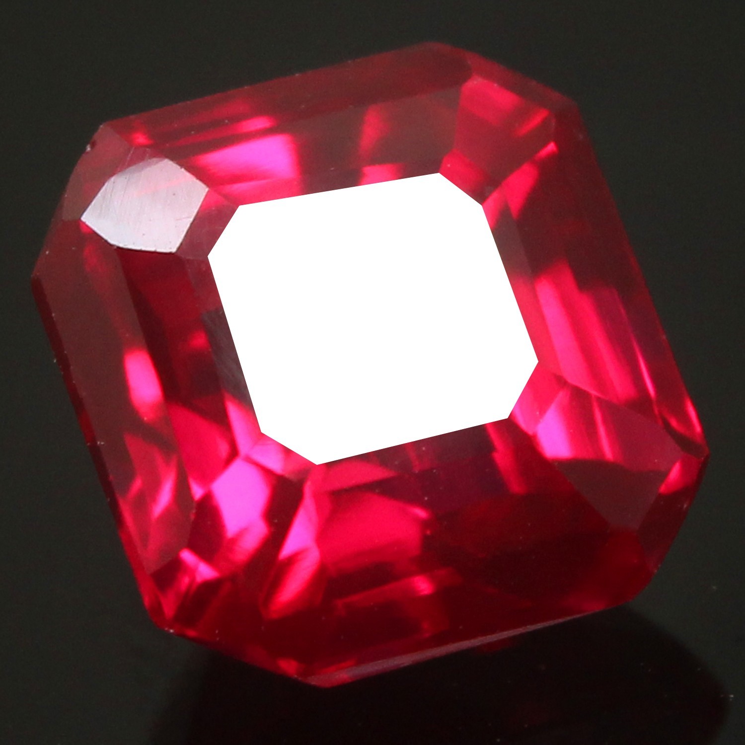 Natural 6.05 Ct Certified Mogok Pigeon Blood Red Ruby 10×10 MM Asscher Gemstone