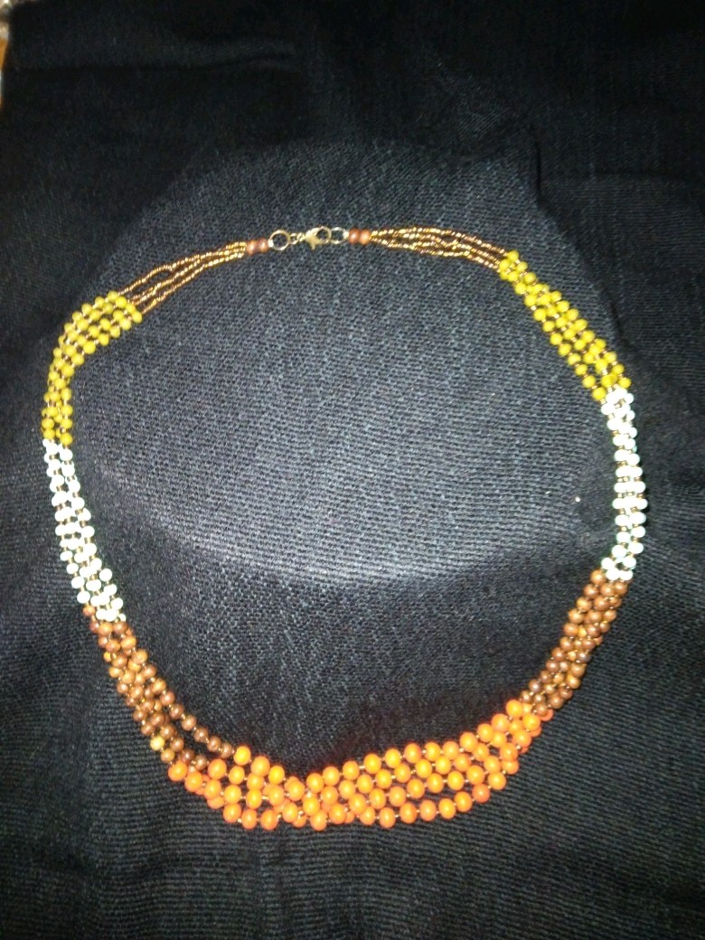 Boho Chic Ethnic Hippie Beaded Bracelet And Necklace Earth Tones Multi Color