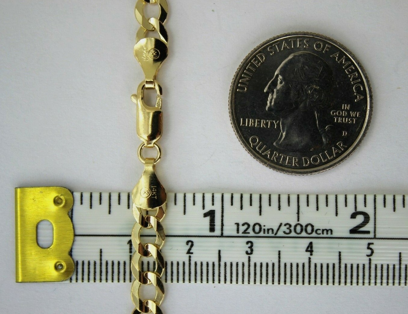 14K SOLID GOLD CUBAN LINK CHAIN NECKLACE BRACELET MEN WOMEN 2~11.5mm / 6.5″-30″
