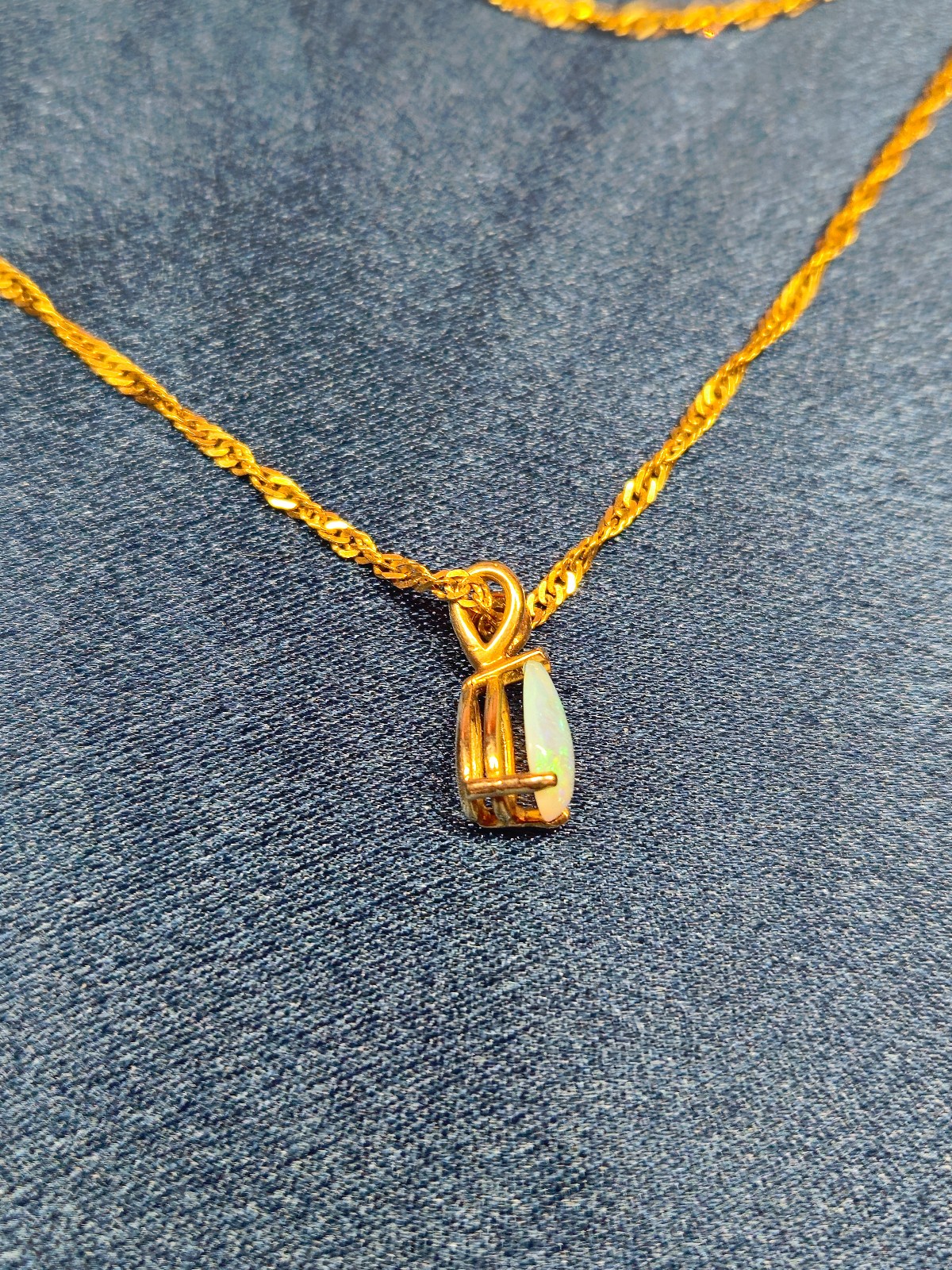 9X7 mm Pear-Shaped Opal Pendant in 14K Yellow Gold
