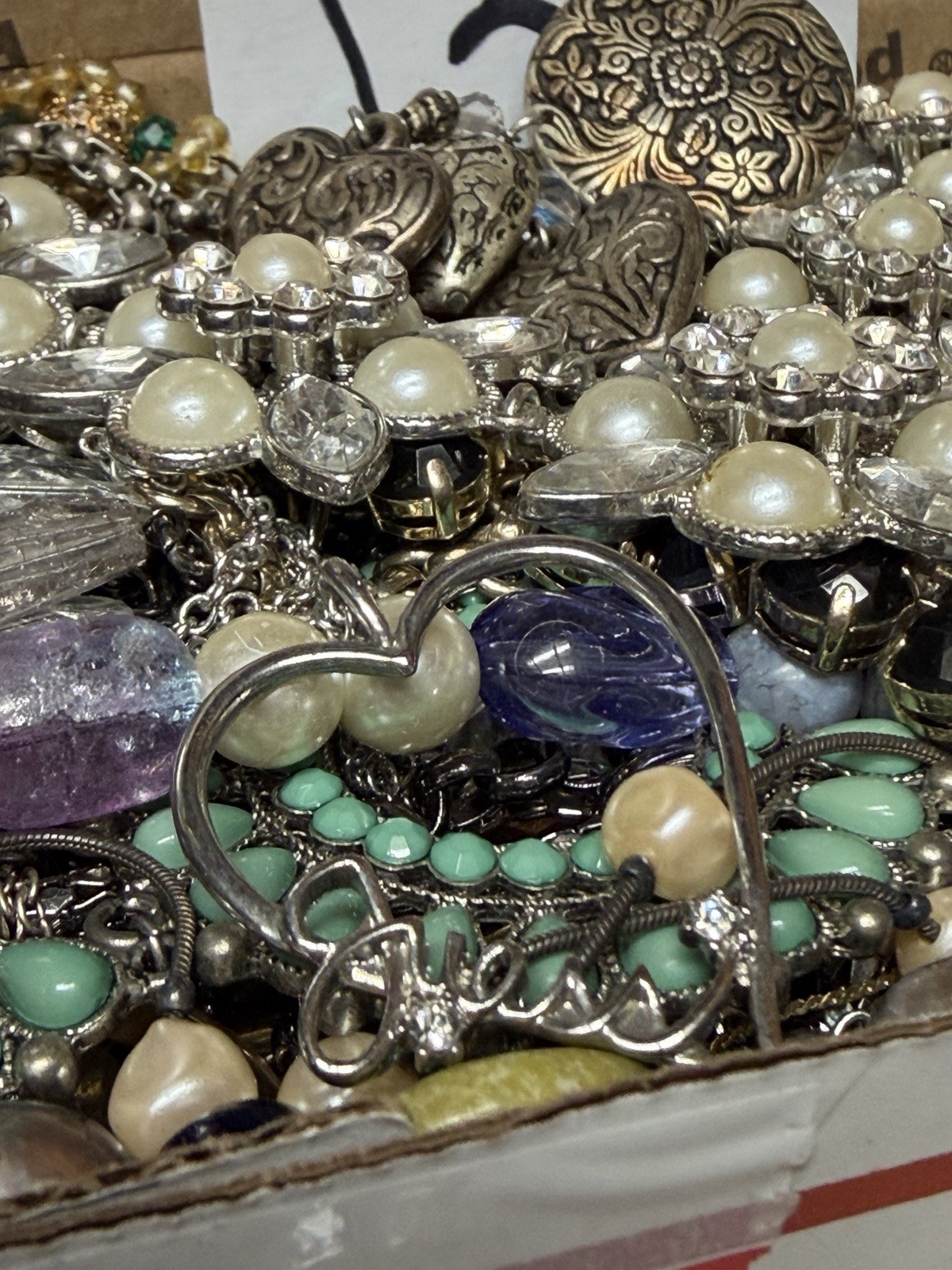 Vintage & Modern Some Signed Costume Jewelry Lot Full Small Priority Box # 132