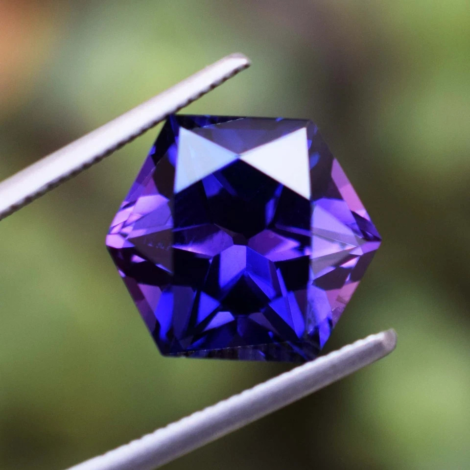 9 Ct Natural Tanzanite Purple Blue Hexagon Cut Certified Rare Loose Gemstone