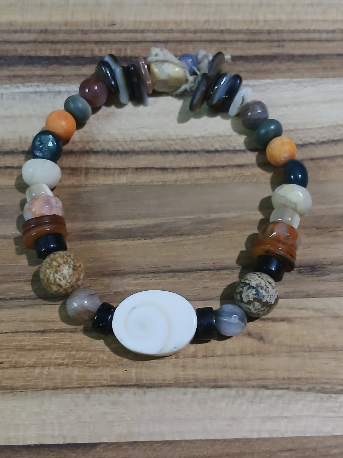 Bracelet Hemp Usa Unisex Travel Hippie Gift Shell Agate Jasper Labradorite