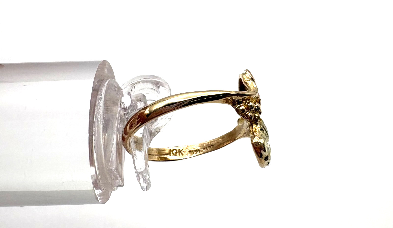 estate 10k yellow gold two tone leaf ring sz 6 – 2.4 grams $299 #901 24 hr. ship