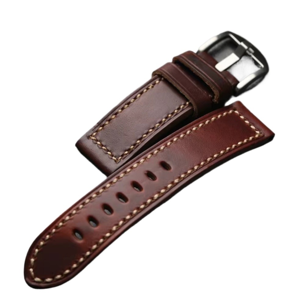 Handmade Oil Wax Genuine Leather Watch Band Strap 18 20 21 22 23 24 25 26mm
