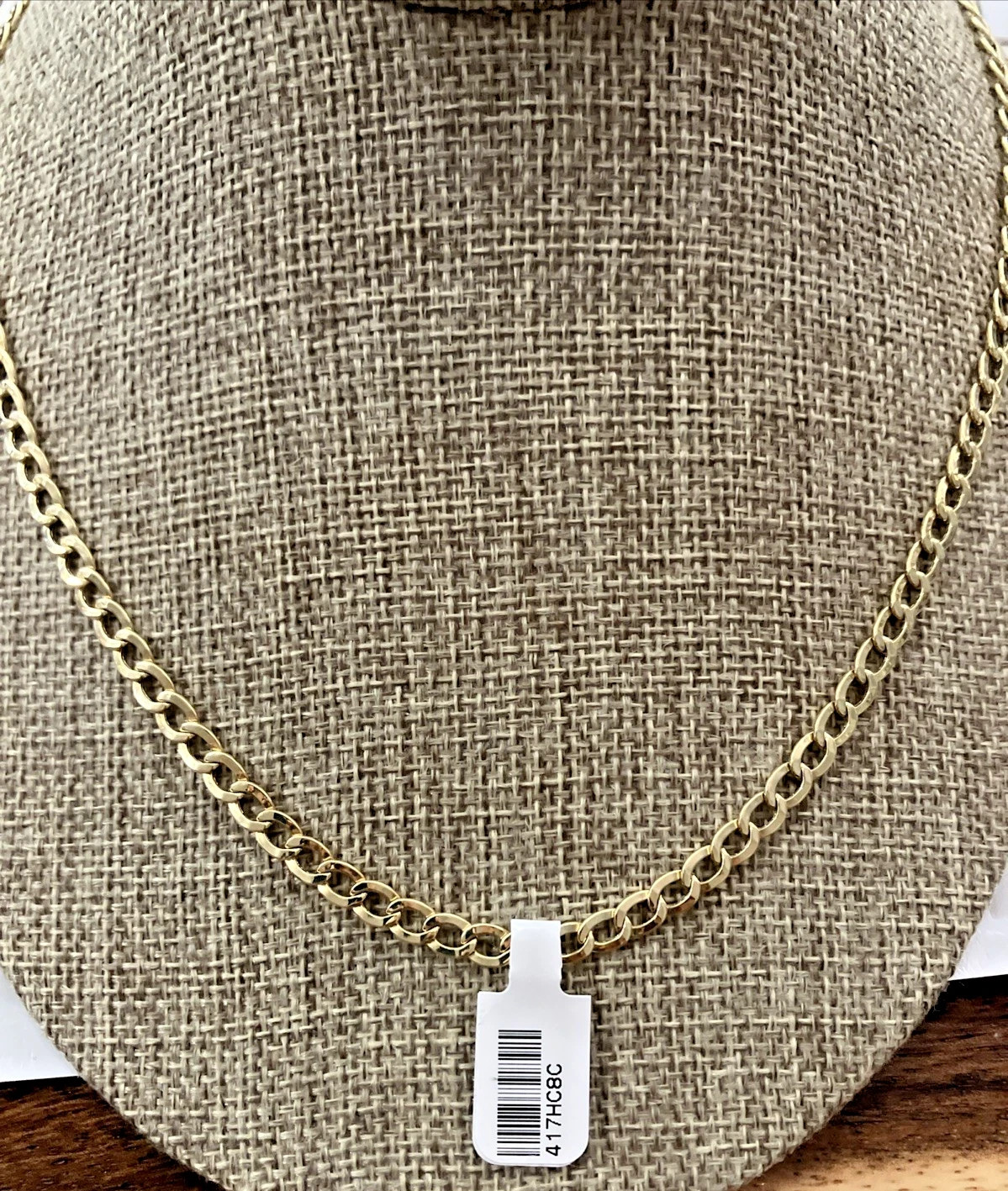 10kt Real Gold Curb Link Semi-Solid/Hollow Chain 8grams 5mm 22” Starz Brand NWT