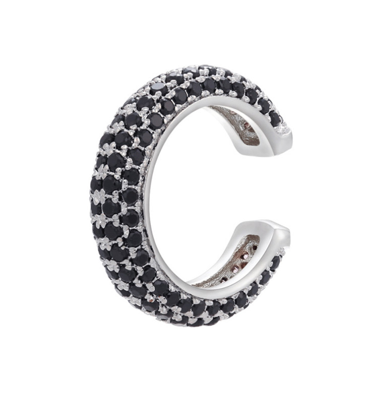 1Pc Women Girl Width Band Silver Gold Plated Micro Pave CZ Ear Cuff Earrings I72