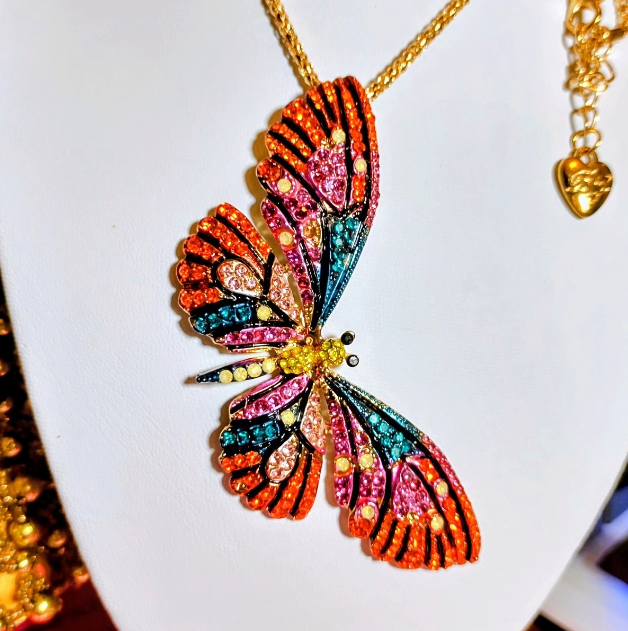 Betsey Johnson Rhinestone Large Butterfly Necklace(Combined Shipping Here)