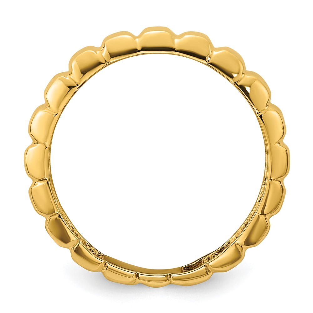 14K Yellow Gold Polished and Grooved Band Ring Size 6 2.26gm